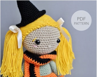 Crochet Amigurumi Doll Pattern: Pumpkin Spice Halloween Toy (PDF)