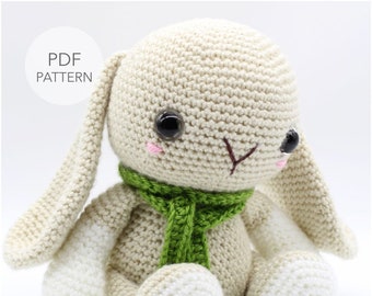 Crochet Amigurumi Bunny Rabbit PATTERN ONLY, Woodland Baby Bunny, pdf Stuffed Animal Toy Pattern, English Only