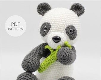 Crochet Amigurumi Panda, PATTERN ONLY, Boo the Panda, pdf Stuffed Animal Toy Pattern, English Only