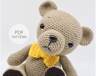 Crochet Amigurumi Teddy Bear PATTERN ONLY, Woodland Baby Bear, pdf Stuffed Animal Toy Pattern, English Only