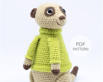 Crochet Meerkat Amigurumi Pattern: Simeon Stuffed Animal (PDF Pattern)