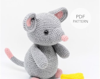 Crochet Amigurumi Mouse PATTERN ONLY, Remington Mouse, pdf Pattern, ENGLISH only