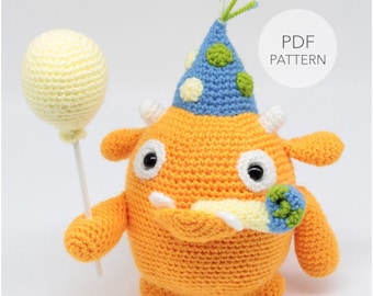 Crochet Amigurumi Monster PATTERN ONLY, Marty, pdf Stuffed Toy Pattern in ENGLISH Only