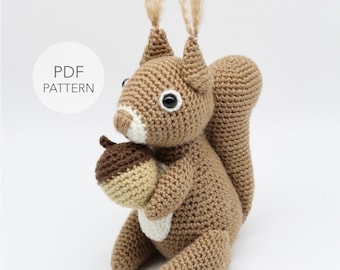 Crochet Squirrel Amigurumi Pattern: Chester Stuffed Animal (PDF Pattern)