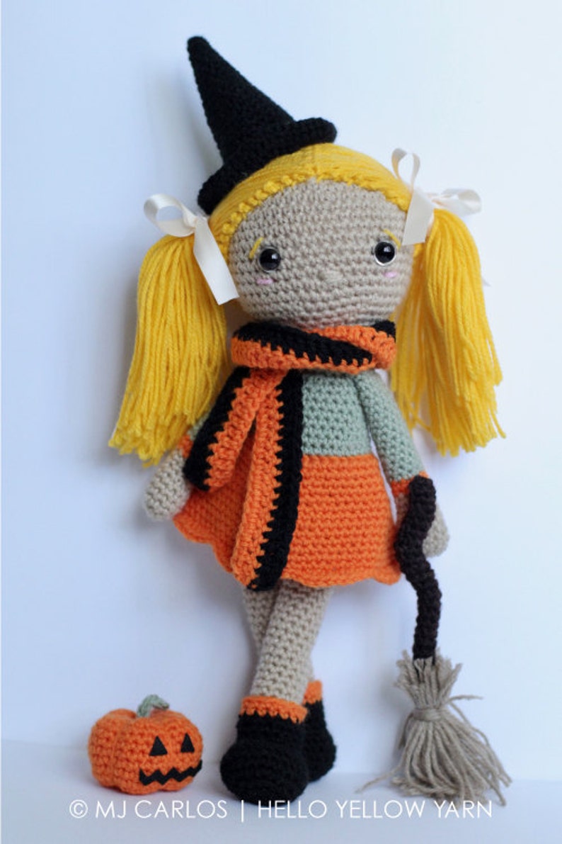 Crochet Amigurumi Doll PATTERN ONLY, Pumpkin Spice, pdf Amigurumi Stuffed Toy Pattern, Halloween, English Only image 2