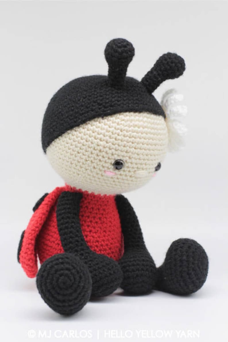 Crochet Amigurumi Ladybug PATTERN ONLY, Jadybug, pdf Stuffed Animal Toy Pattern, English Only image 7