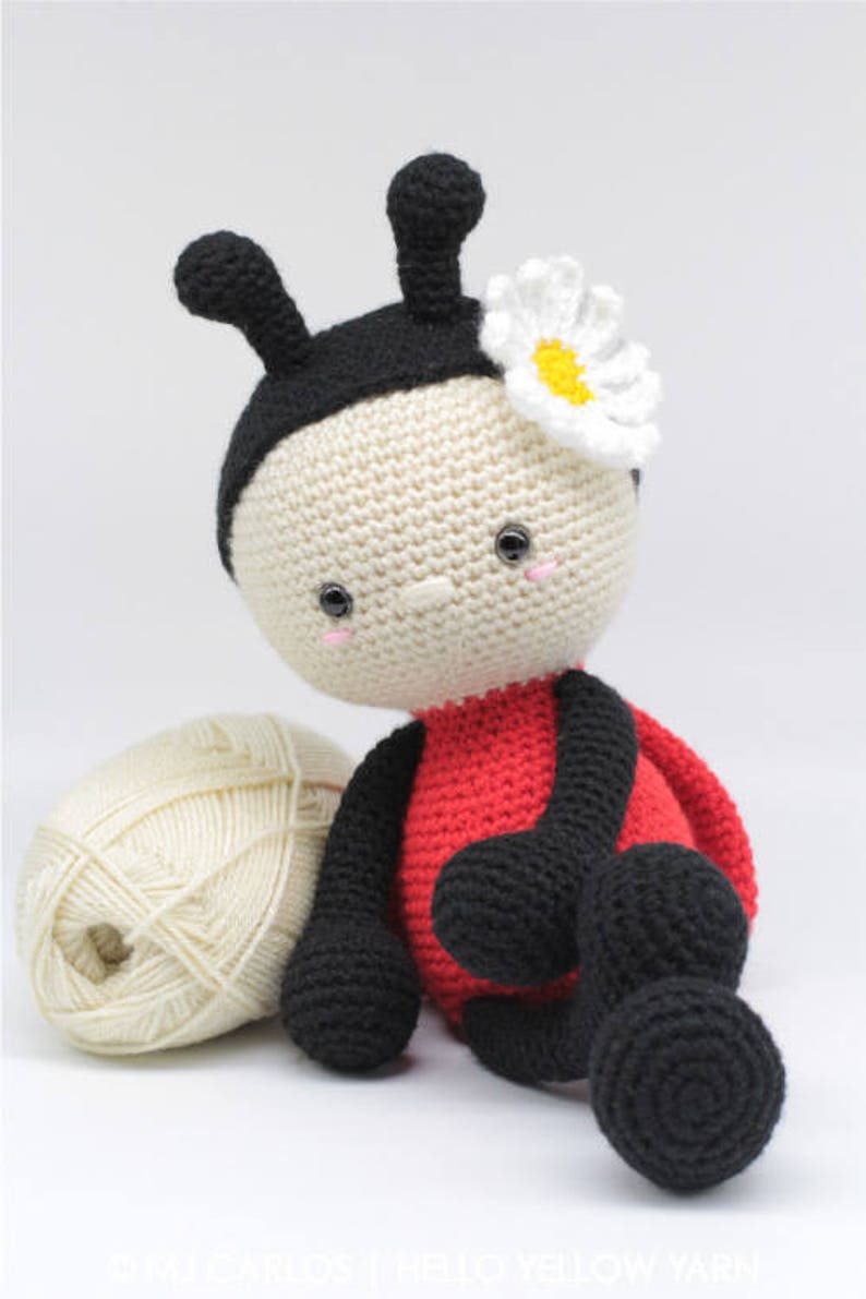 Crochet Amigurumi Ladybug PATTERN ONLY, Jadybug, pdf Stuffed Animal Toy Pattern, English Only image 3