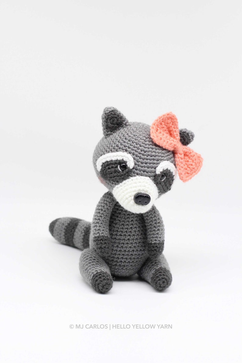 Crochet Amigurumi Raccoon, PATTERN ONLY, Rosita and Robbie, pdf Stuffed Animal Toy Pattern, English Only image 2