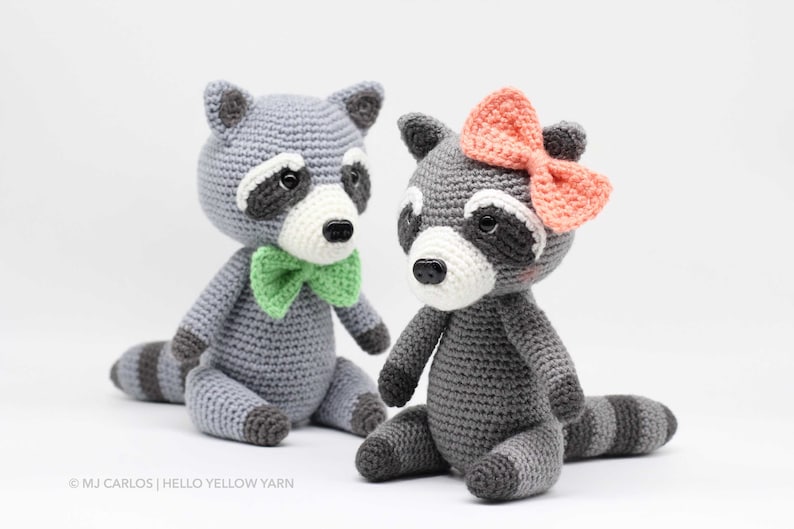 Crochet Amigurumi Raccoon, PATTERN ONLY, Rosita and Robbie, pdf Stuffed Animal Toy Pattern, English Only image 10