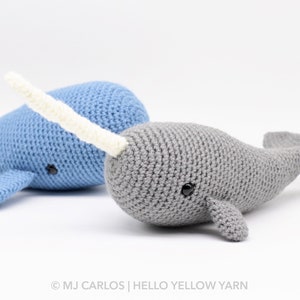 Crochet Amigurumi Whale and Narwhal PATTERN ONLY, Barney and Nina pdf Stuffed Animal Toy Pattern ENGLISH only image 4