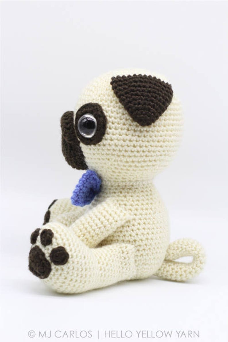 Crochet Amigurumi Pug Dog PATTERN ONLY, Pugster, pdf Stuffed Animal Toy Pattern, English Only image 3