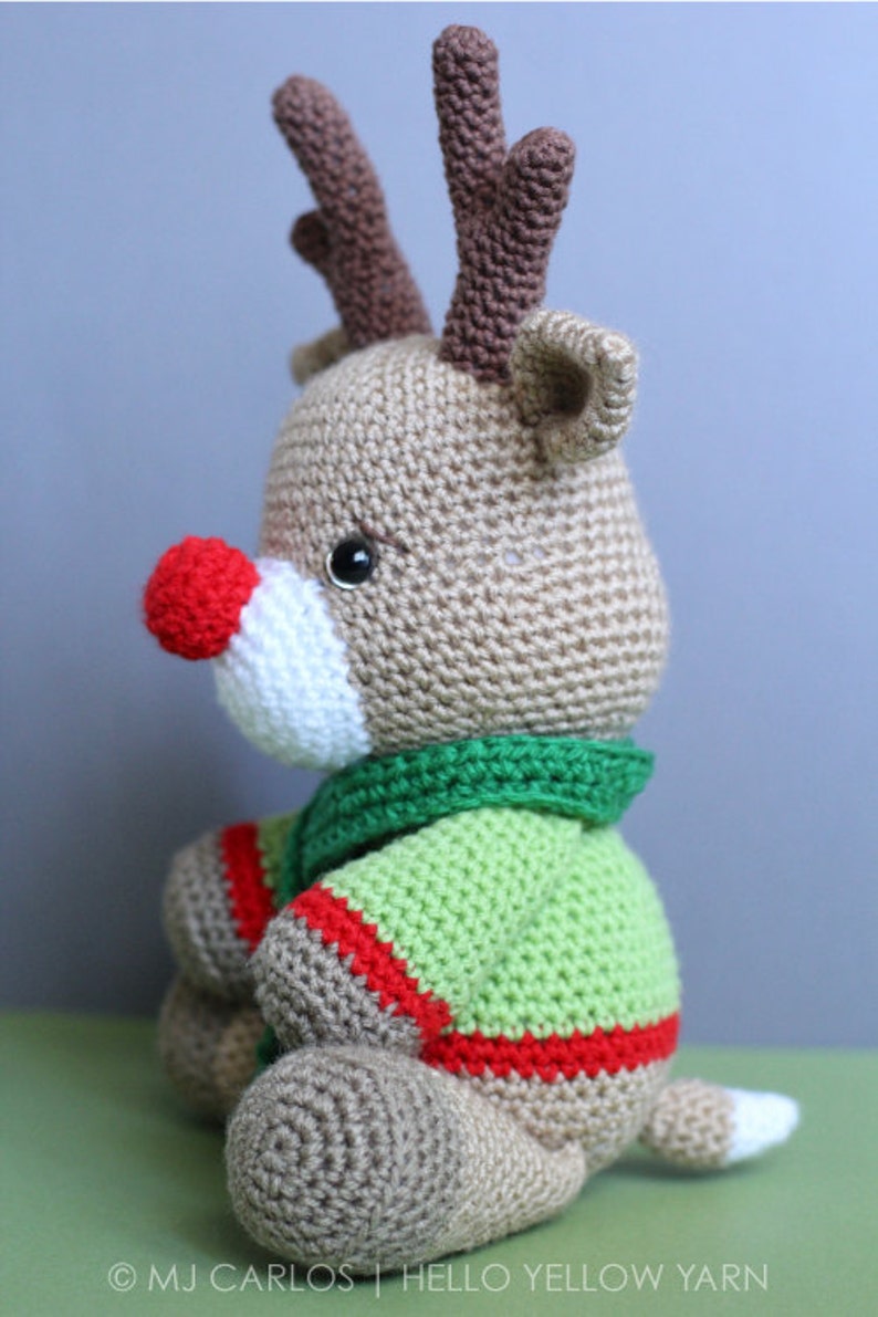 Häkeln Sie Amigurumi Rentier PATTERN ONLY, Noel, Christmas Reindeer, pdf Kuscheltier Spielzeug Muster, English Only Bild 4