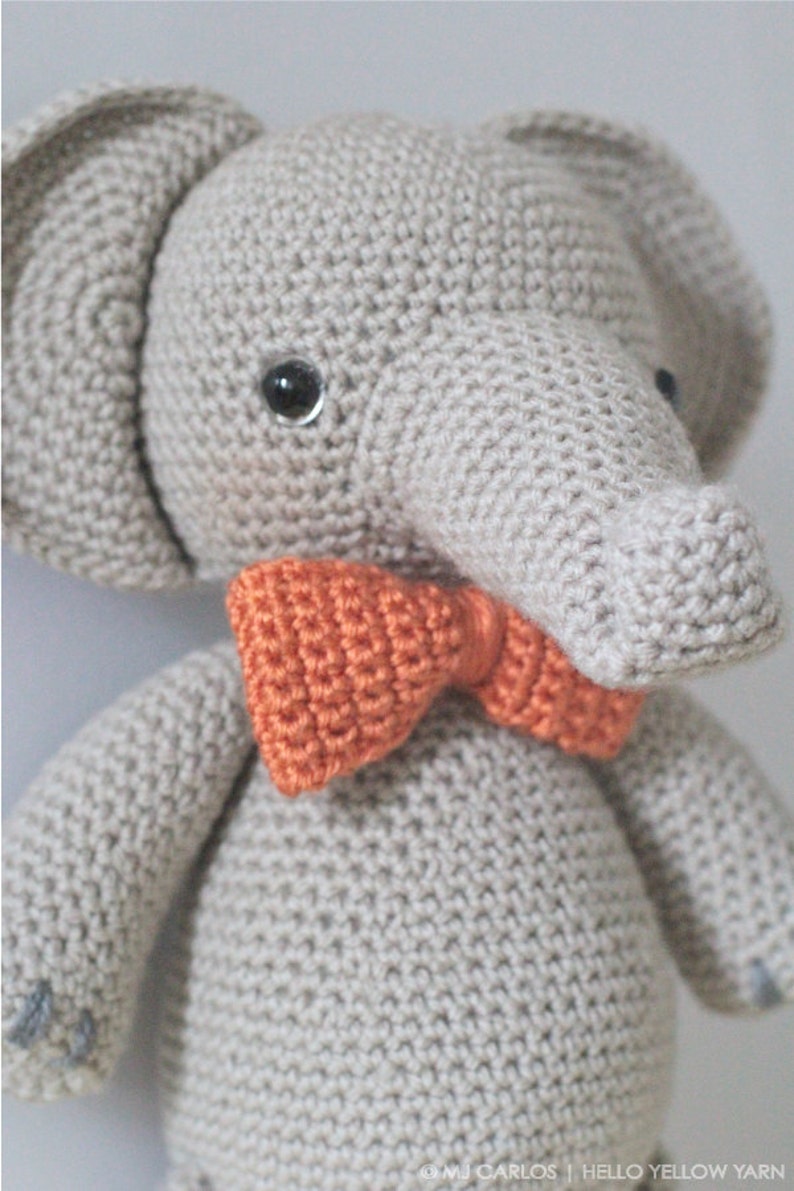 Crochet Amigurumi Elephant PATTERN ONLY, Professor Elbert, pdf Amigurumi Stuffed Toy Pattern, English Only image 3