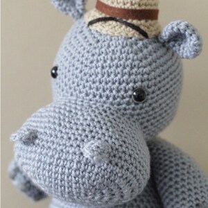 Crochet Amigurumi Hippo PATTERN ONLY, Harvey Hippo, pdf Amigurumi Safari Stuffed Toy Pattern, Hippopotamus, English Only image 4