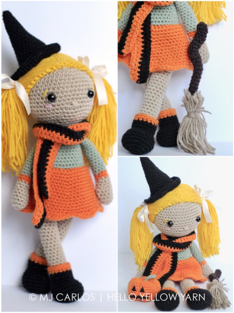 Crochet Amigurumi Doll PATTERN ONLY, Pumpkin Spice, pdf Amigurumi Stuffed Toy Pattern, Halloween, English Only image 4