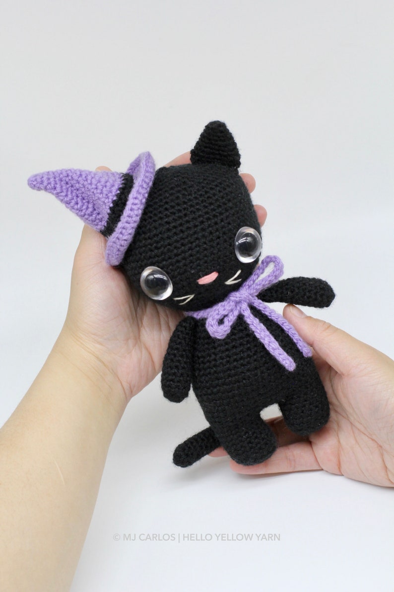 Crochet Amigurumi Cat, PATTERN ONLY, Luna Kitty, pdf Stuffed Halloween Toy Pattern, ENGLISH Only image 3