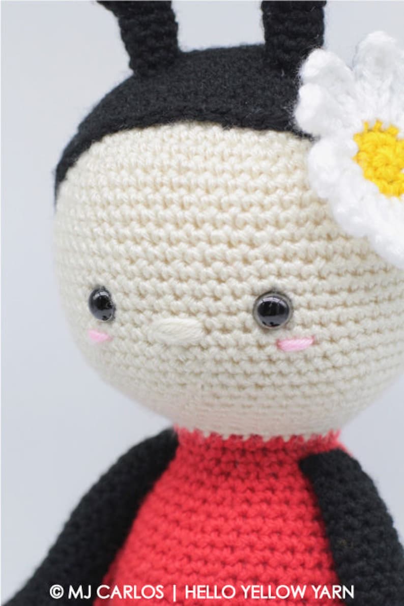 Crochet Amigurumi Ladybug PATTERN ONLY, Jadybug, pdf Stuffed Animal Toy Pattern, English Only image 4