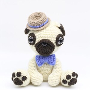 Crochet Amigurumi Pug Dog PATTERN ONLY, Pugster, pdf Stuffed Animal Toy Pattern, English Only image 4