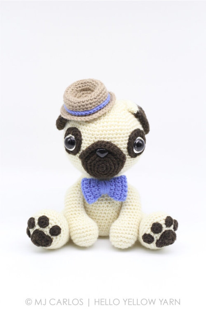 Crochet Amigurumi Pug Dog PATTERN ONLY, Pugster, pdf Stuffed Animal Toy Pattern, English Only image 4