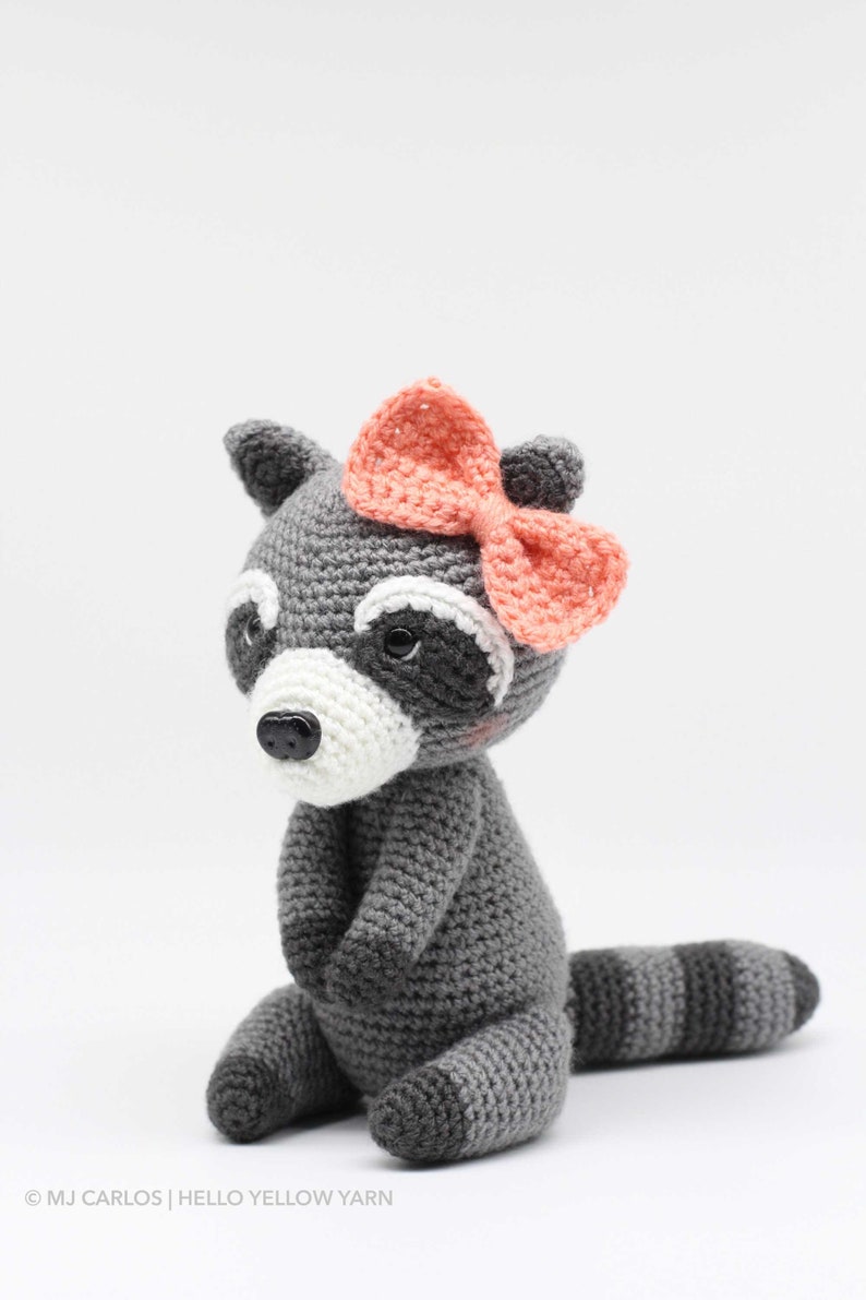 Crochet Amigurumi Raccoon, PATTERN ONLY, Rosita and Robbie, pdf Stuffed Animal Toy Pattern, English Only image 3