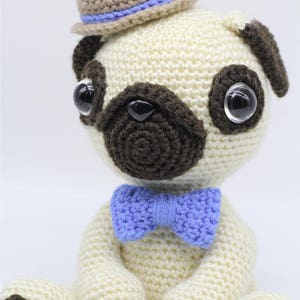 Crochet Amigurumi Pug Dog PATTERN ONLY, Pugster, pdf Stuffed Animal Toy Pattern, English Only image 2