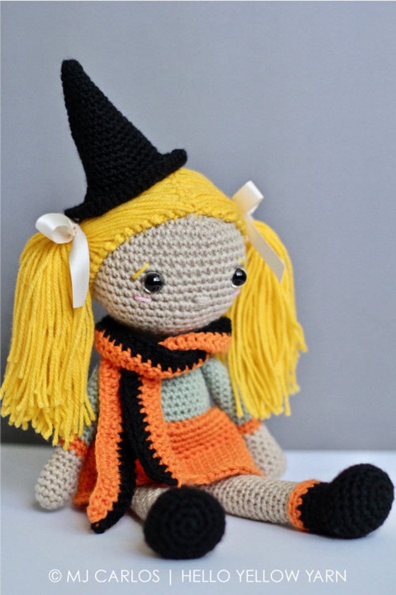 Crochet Amigurumi Doll PATTERN ONLY, Pumpkin Spice, pdf Amigurumi Stuffed Toy Pattern, Halloween, English Only image 3