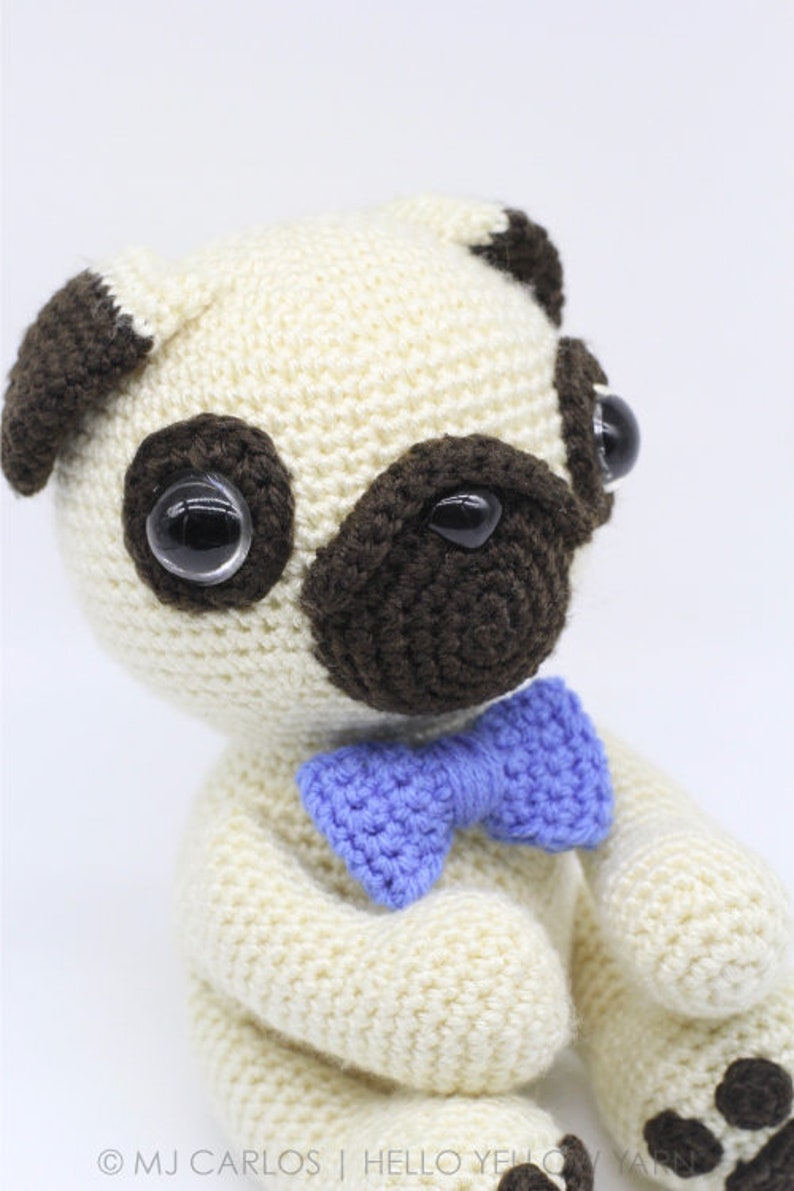 Crochet Amigurumi Pug Dog PATTERN ONLY, Pugster, pdf Stuffed Animal Toy Pattern, English Only image 7