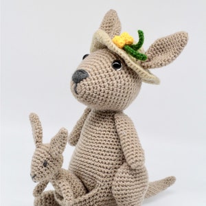 Crochet Amigurumi Kangaroo and Joey PATTERN ONLY, Mama Jill and Little Joey, pdf Stuffed Animal Toy Pattern, English Only image 2