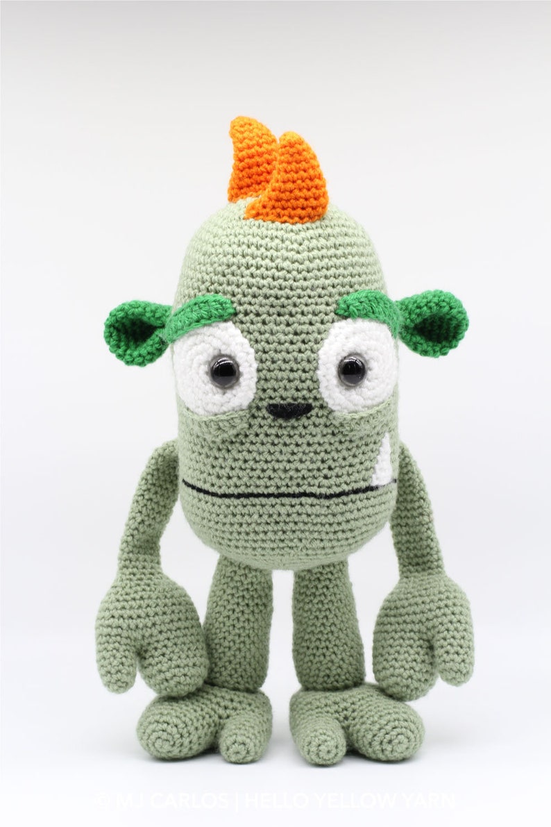 Crochet Amigurumi Monster PATTERN ONLY, Scaredy Eddy, pdf Stuffed Monster Toy Pattern, English Only image 6