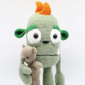 Crochet Amigurumi Monster PATTERN ONLY, Scaredy Eddy, pdf Stuffed Monster Toy Pattern, English Only image 2