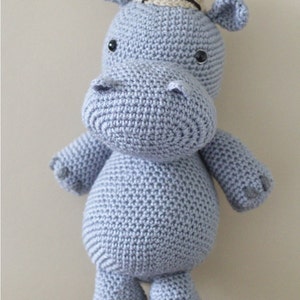 Crochet Amigurumi Hippo PATTERN ONLY, Harvey Hippo, pdf Amigurumi Safari Stuffed Toy Pattern, Hippopotamus, English Only image 2