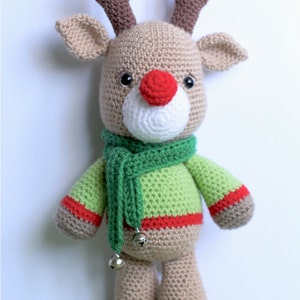 Häkeln Sie Amigurumi Rentier PATTERN ONLY, Noel, Christmas Reindeer, pdf Kuscheltier Spielzeug Muster, English Only Bild 5