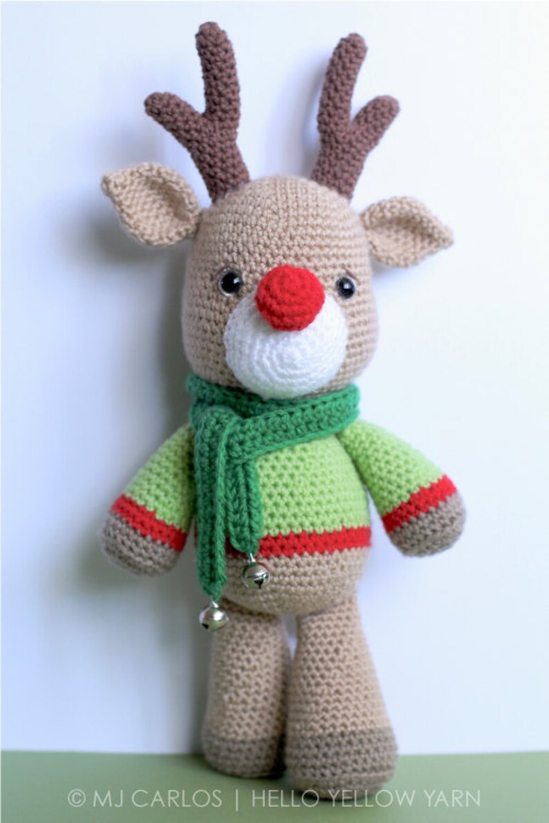 Häkeln Sie Amigurumi Rentier PATTERN ONLY, Noel, Christmas Reindeer, pdf Kuscheltier Spielzeug Muster, English Only Bild 5