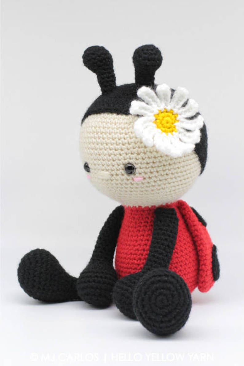 Crochet Amigurumi Ladybug PATTERN ONLY, Jadybug, pdf Stuffed Animal Toy Pattern, English Only image 2