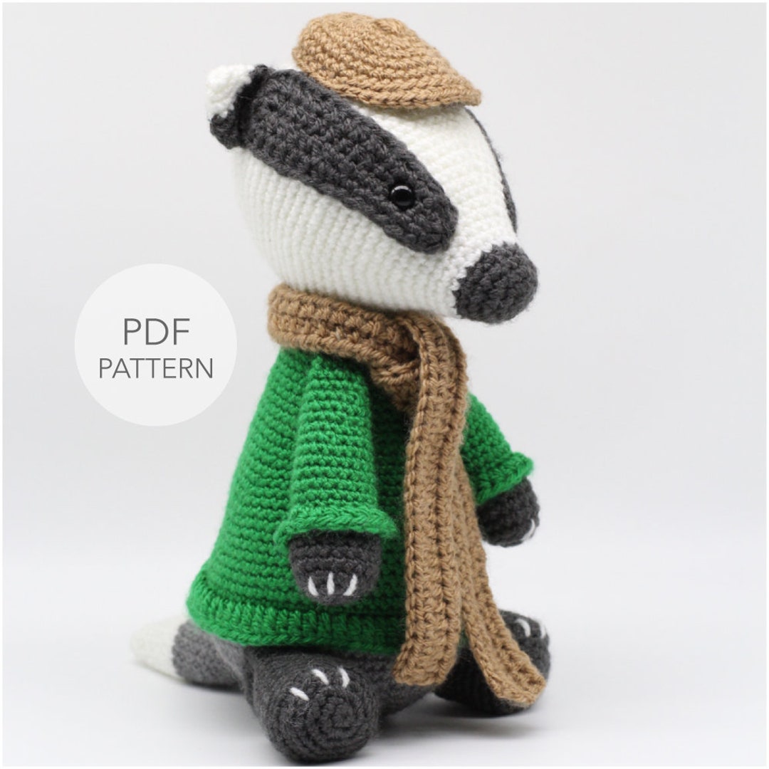 Badger Pattern Refs Crochet Badger Amigurumi Pattern: Mr. Timothy Stuffed Animal (PDF ...
