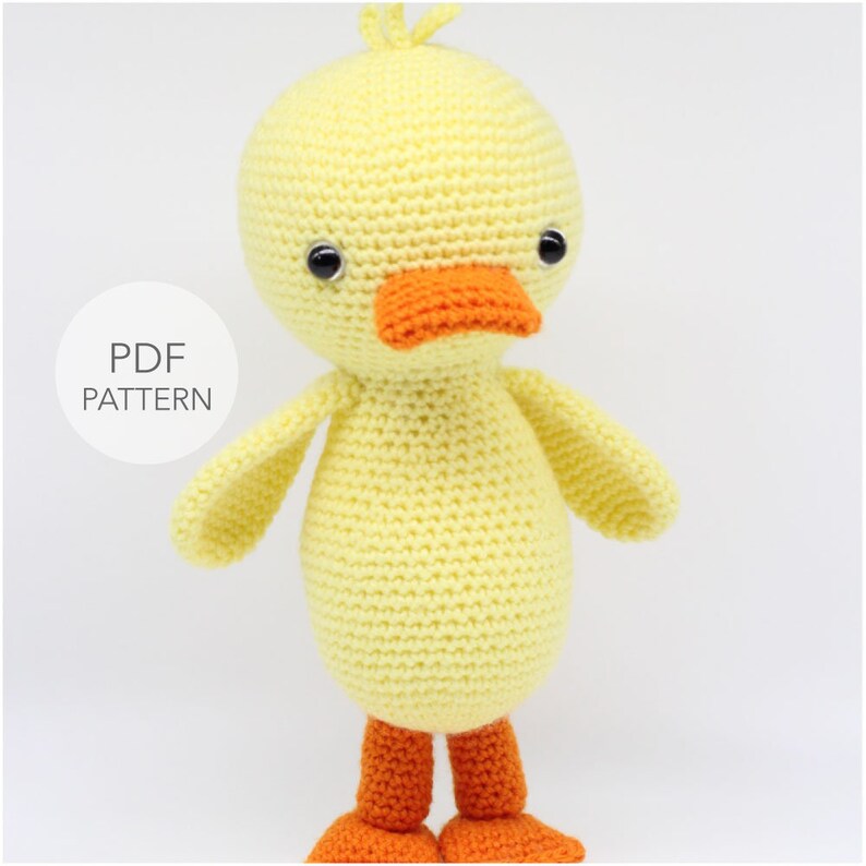 Crochet Amigurumi Duck PATTERN ONLY, Quigley The Duck, pdf Stuffed Animal Toy Pattern, English Only image 1