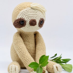 Crochet Amigurumi Sloth, PATTERN ONLY, Slow Mo, pdf Stuffed Animal Toy Pattern, English Only image 2