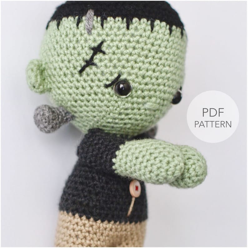 Franklin the Monster crochet amigurumi pattern listing photo by HelloYellowYarn