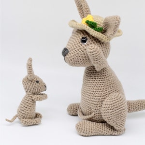 Crochet Amigurumi Kangaroo and Joey PATTERN ONLY, Mama Jill and Little Joey, pdf Stuffed Animal Toy Pattern, English Only image 3