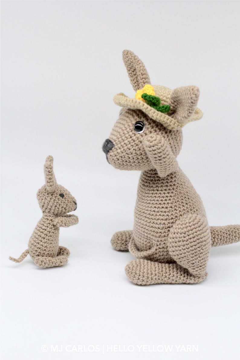 Crochet Amigurumi Kangaroo and Joey PATTERN ONLY, Mama Jill and Little Joey, pdf Stuffed Animal Toy Pattern, English Only image 3