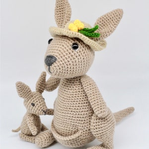 Crochet Amigurumi Kangaroo and Joey PATTERN ONLY, Mama Jill and Little Joey, pdf Stuffed Animal Toy Pattern, English Only image 8