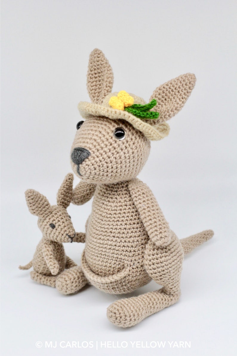 Crochet Amigurumi Kangaroo and Joey PATTERN ONLY, Mama Jill and Little Joey, pdf Stuffed Animal Toy Pattern, English Only image 8