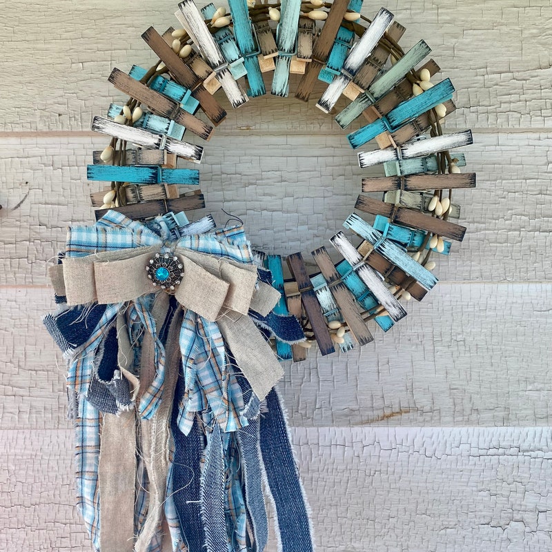 Clothes Pin Wreath - Etsy