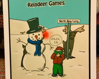 Rudolph’s Reindeer Games Christmas Card - humorous