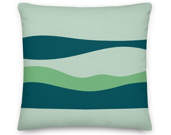 Emerald green abstract throw pillow, Danish pastel pillow, bright home décor for bedroom and living room, green color block pillow, fun home
