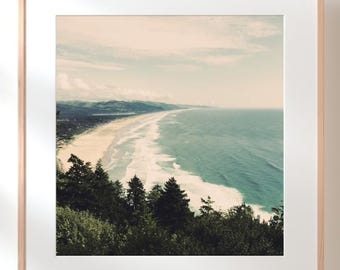 May include: A framed print featuring a coastal landscape with a long sandy beach and ocean waves. The artwork is in a light wood frame with a white mat. The text "Northwest Frame of Mind Frame Not Included" is at the bottom.