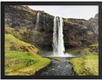 Seljalandsfoss Waterfall Photograph with a Sustainable Wood Frame