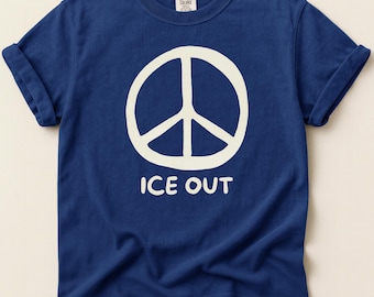 Camiseta con el símbolo de la paz Ice Out, camiseta gráfica con colores cómodos