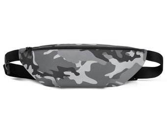 Camouflage Fanny Pack in gray and black