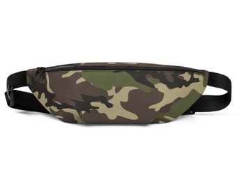 Camouflage Fanny Pack in tan, olive and brown